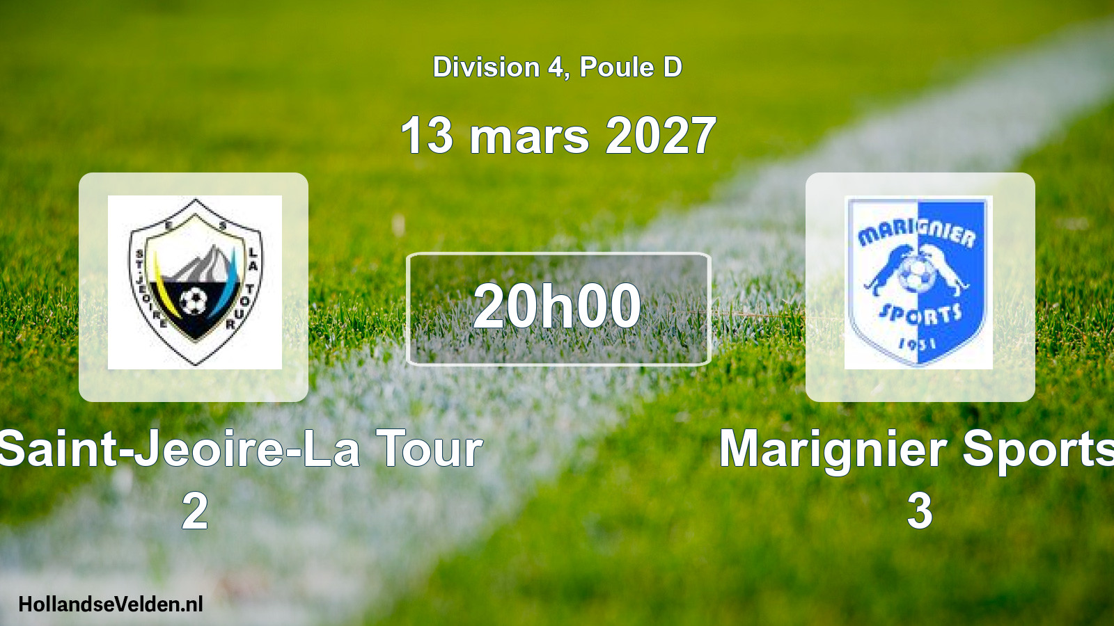 Match programmé: ES Saint-Jeoire-La Tour 2 - Marignier Sports 3 (13 mars 2027)
