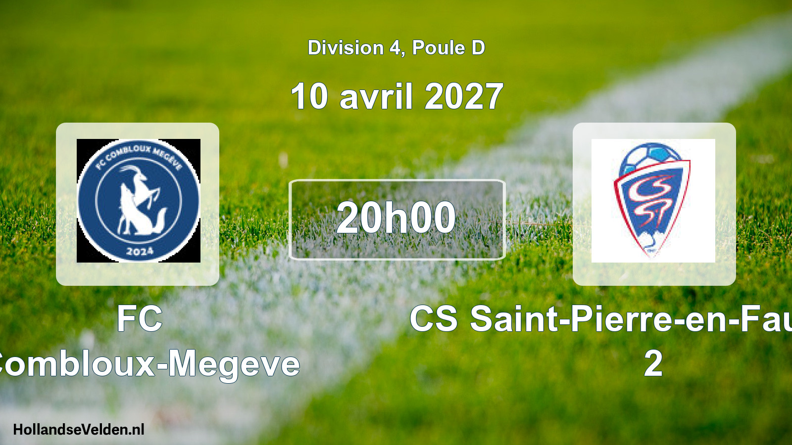 Match programmé: FC Combloux-Megeve - CS Saint-Pierre-en-Faucigny 2 (10 avril 2027)