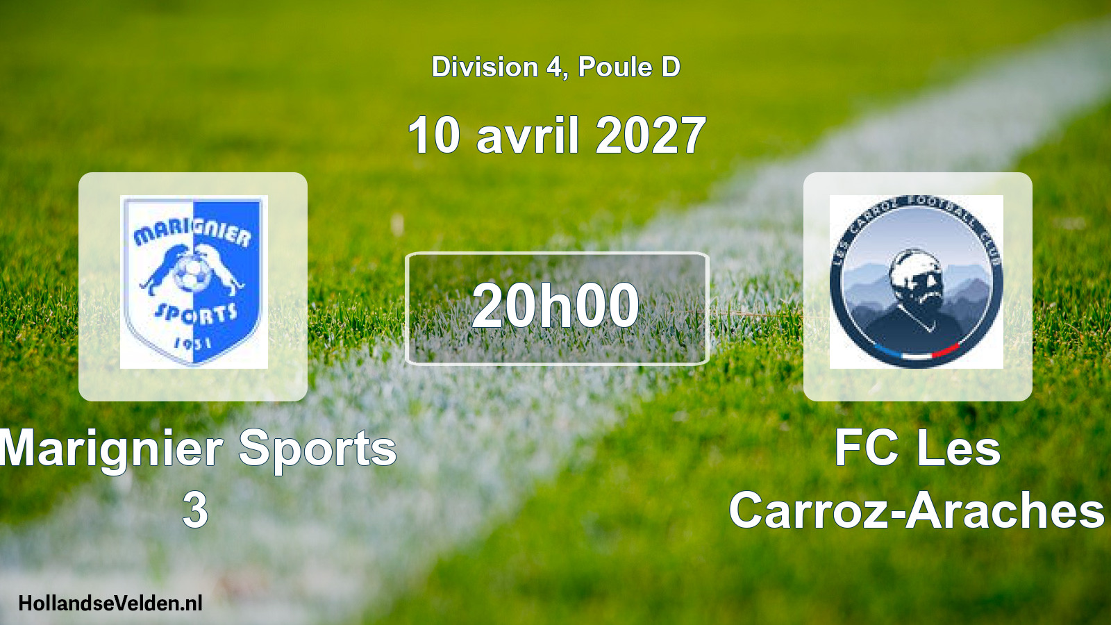Match programmé: Marignier Sports 3 - FC Les Carroz-Araches (10 avril 2027)