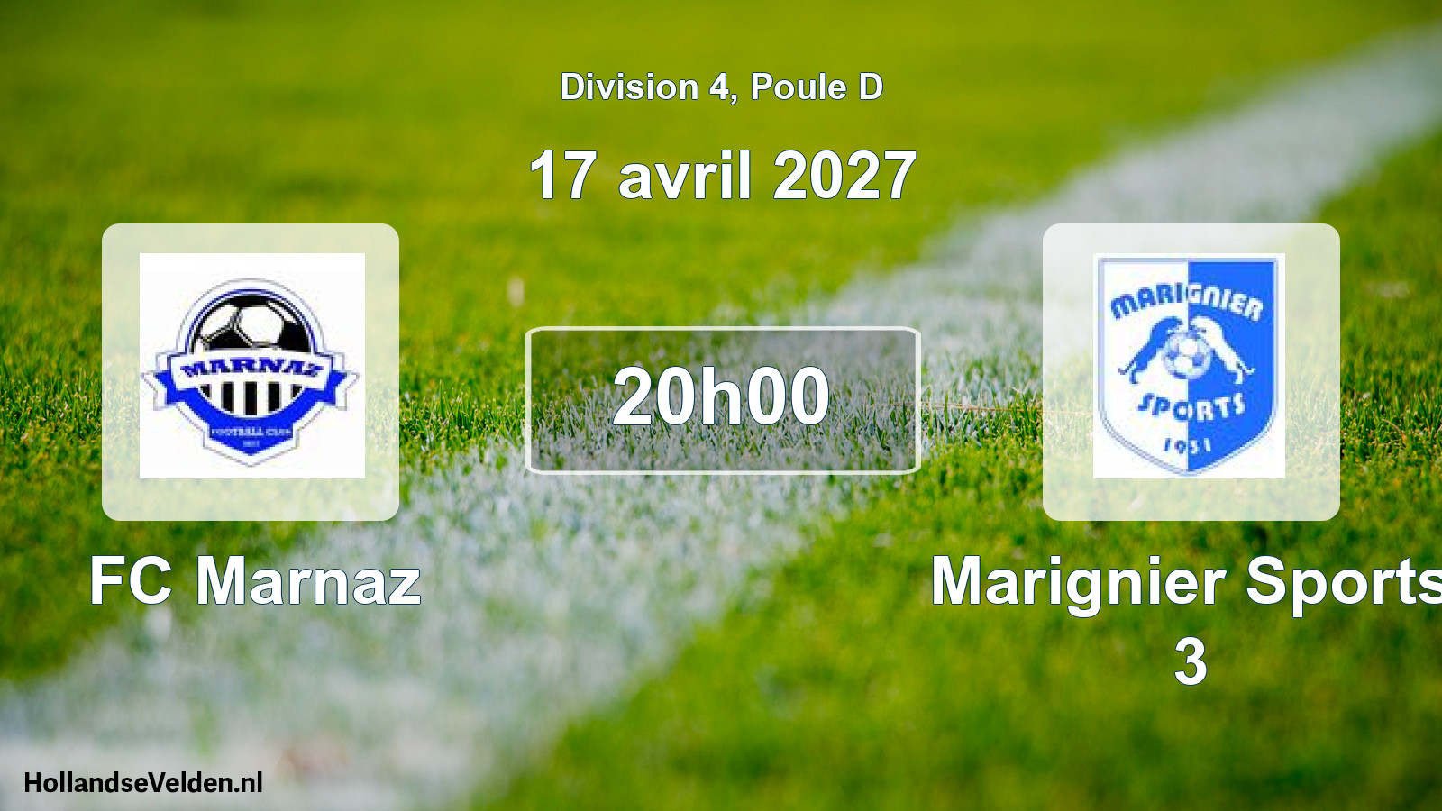 Match programmé: FC Marnaz - Marignier Sports 3 (17 avril 2027)