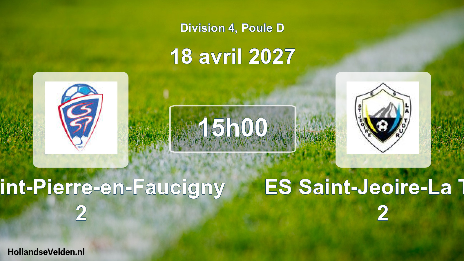 Match programmé: CS Saint-Pierre-en-Faucigny 2 - ES Saint-Jeoire-La Tour 2 (18 avril 2027)