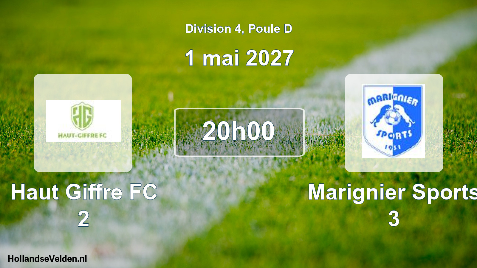 Match programmé: Haut Giffre FC 2 - Marignier Sports 3 (1 mai 2027)