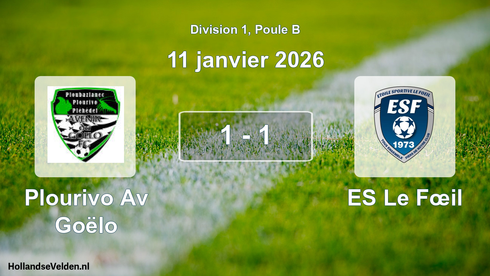 Gespeelde wedstrijd: Plourivo Av Goëlo - ES Le Fœil 1 - 1 (11 januari 2026)