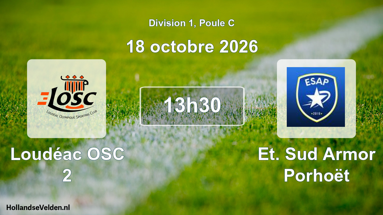 Match programmé: Loudéac OSC 2 - Et. Sud Armor Porhoët (18 octobre 2026)
