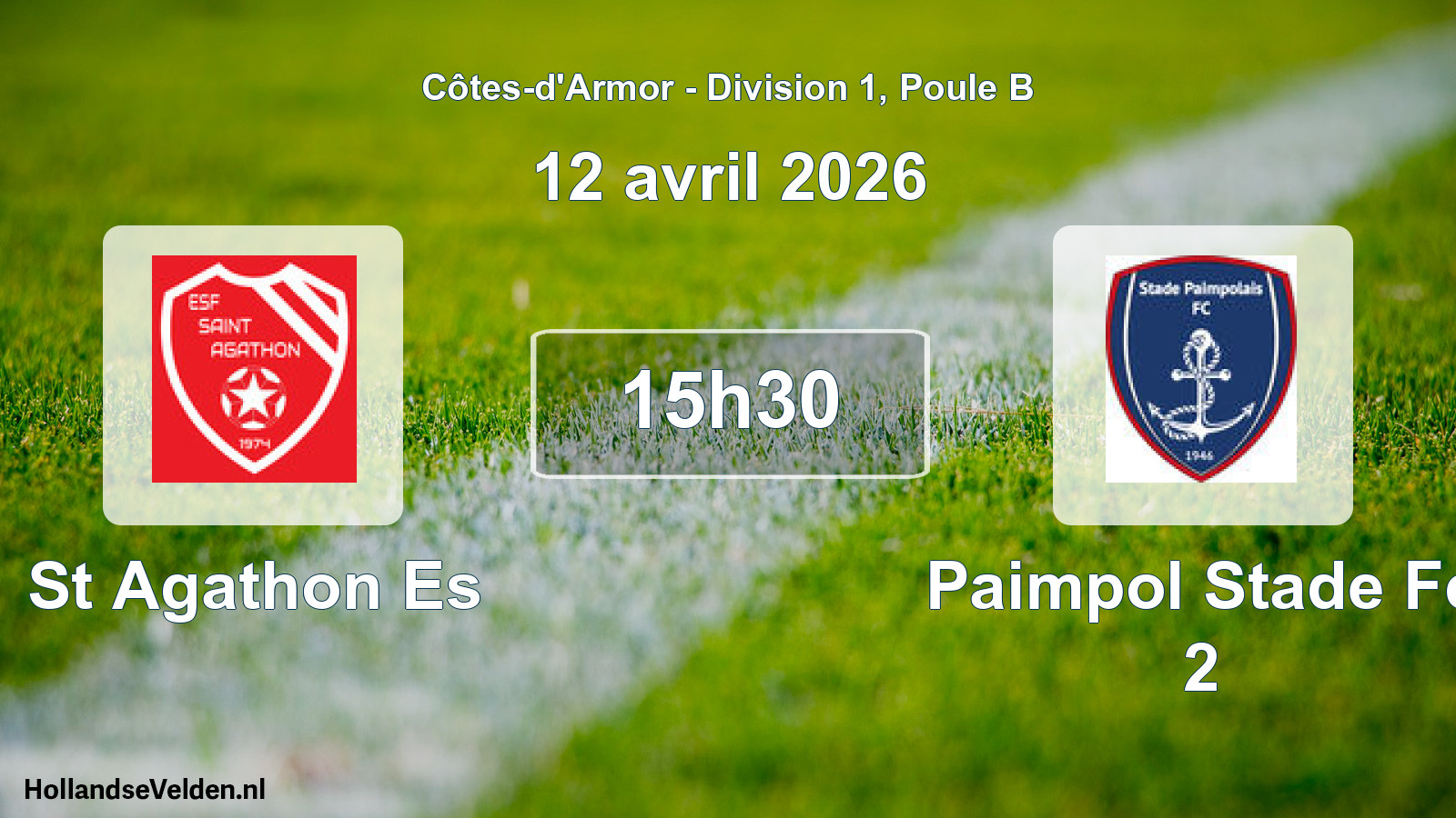 Geplande wedstrijd: St Agathon Es - Paimpol Stade Fc 2 (12 avril 2026)