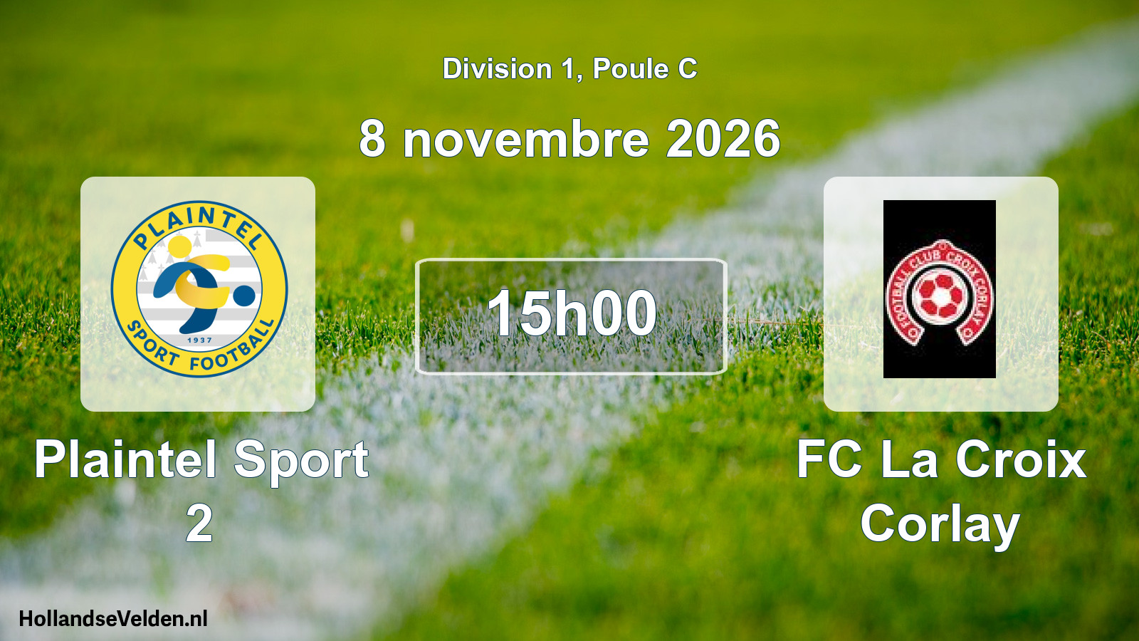 Match programmé: Plaintel Sport 2 - FC La Croix Corlay (8 novembre 2026)