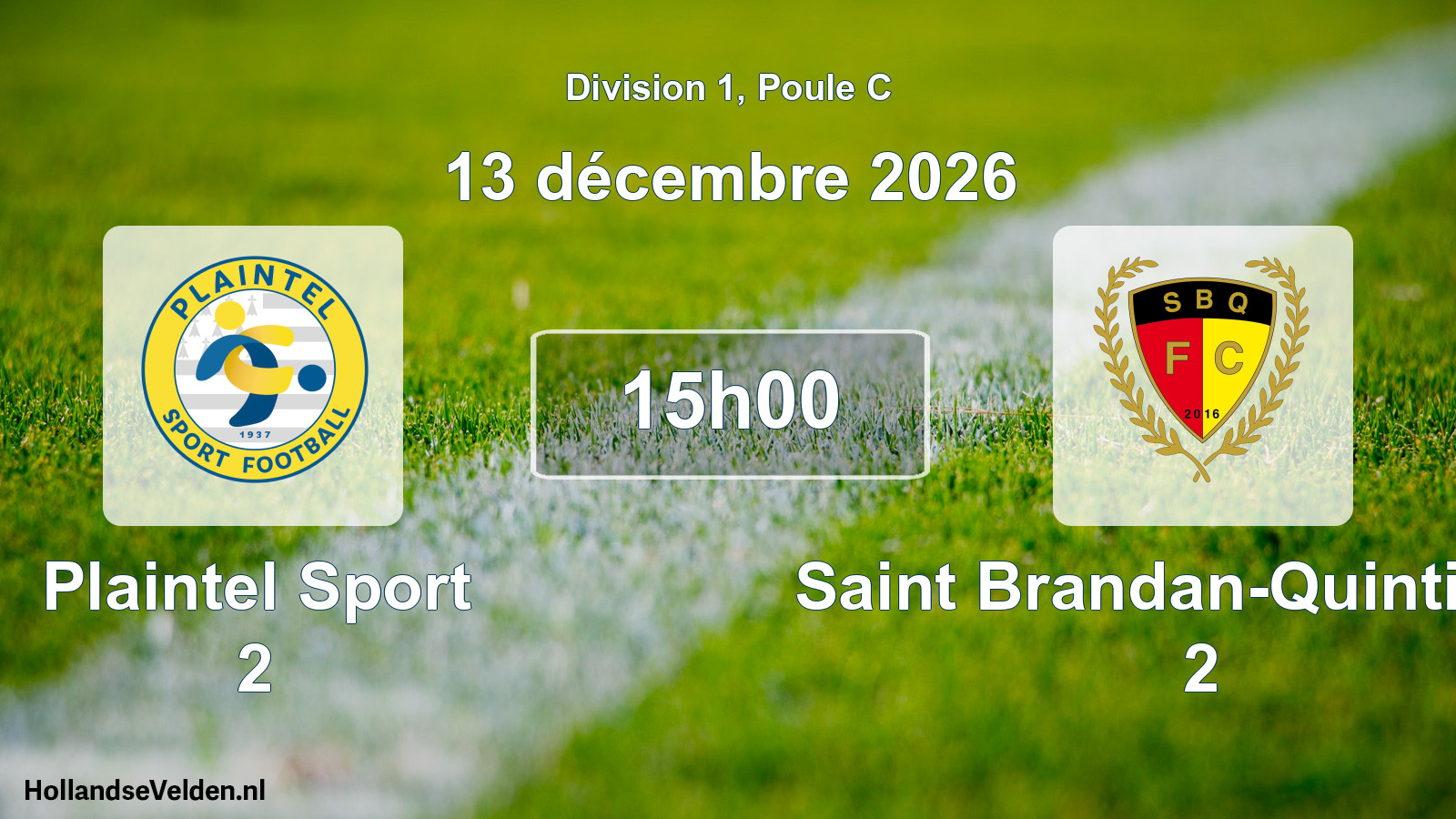 Match programmé: Plaintel Sport 2 - Saint Brandan-Quintin FC 2 (13 décembre 2026)