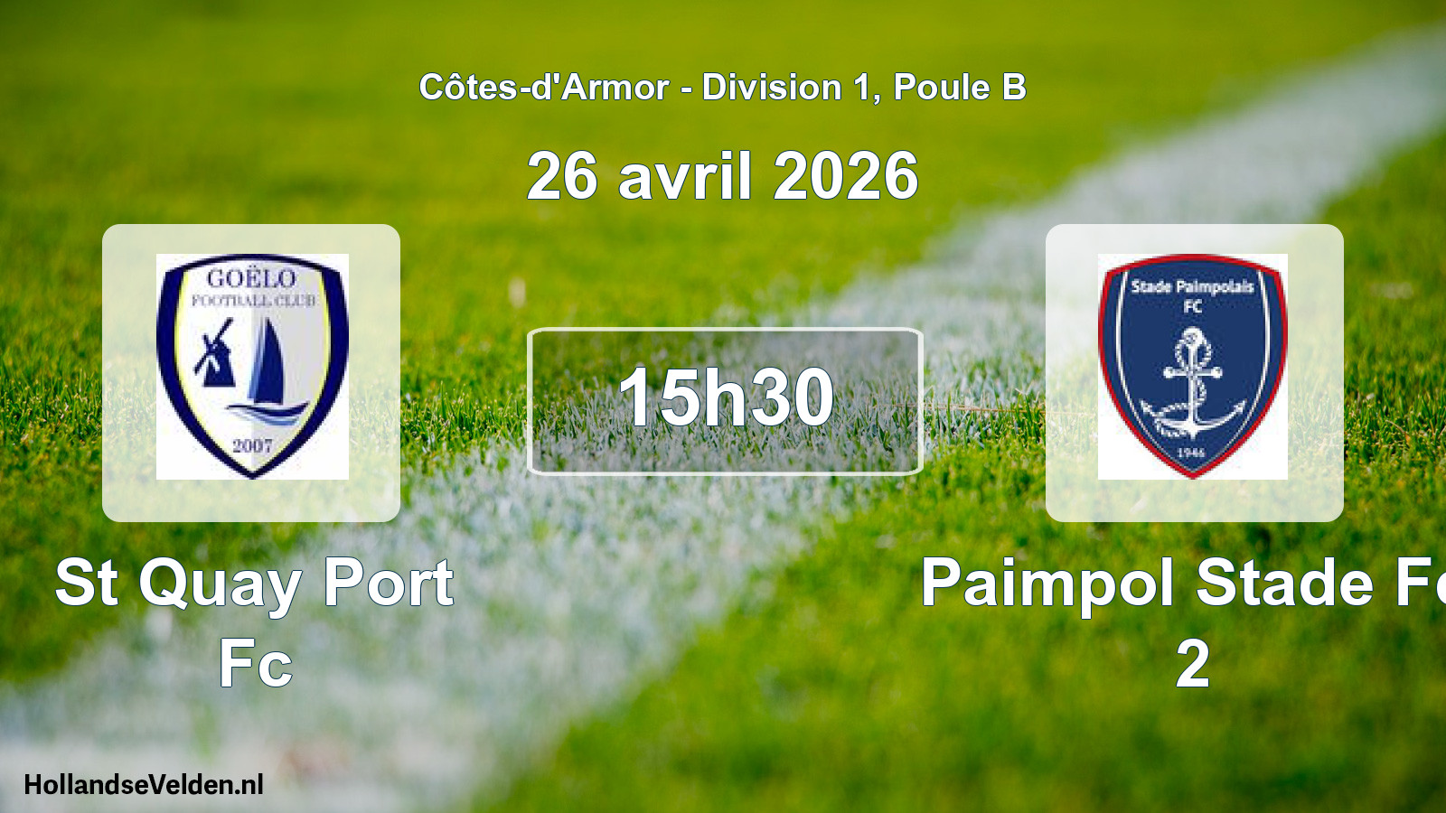 Scheduled Match: St Quay Port Fc - Paimpol Stade Fc 2 (26 April 2026)