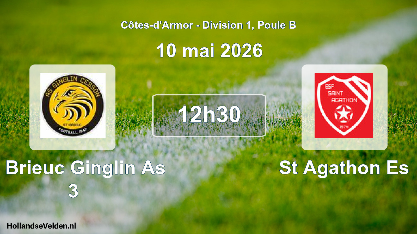 Geplande wedstrijd: St Brieuc Ginglin As 3 - St Agathon Es (10 mei 2026)