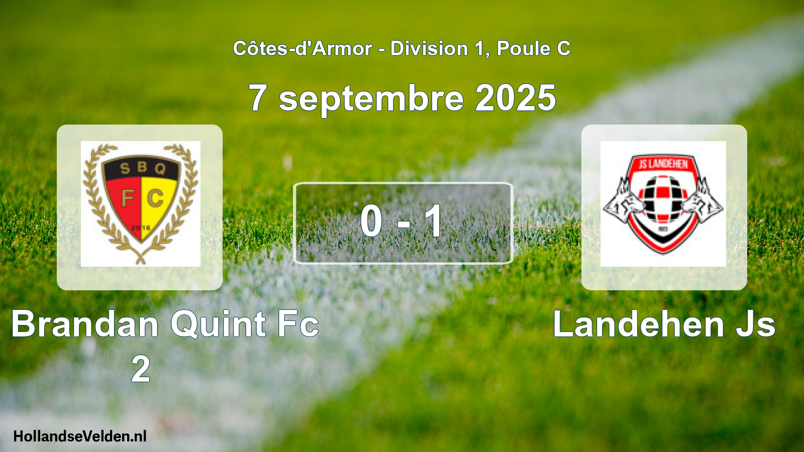 Gespeelde wedstrijd: St Brandan Quint Fc 2 - Landehen Js 0 - 1 (7 september 2025)