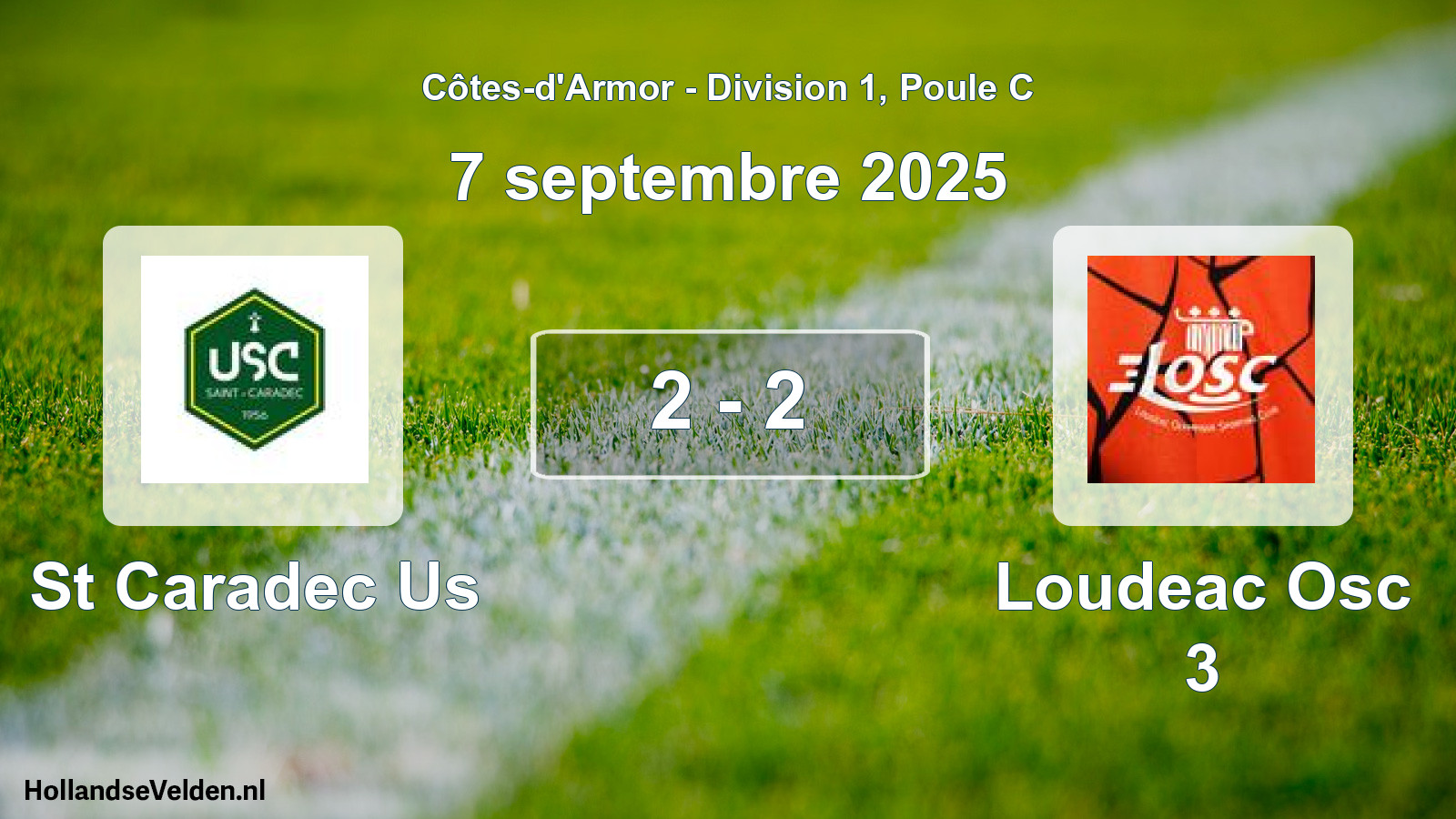 Gespeelde wedstrijd: St Caradec Us - Loudeac Osc 3 2 - 2 (7 septembre 2025)