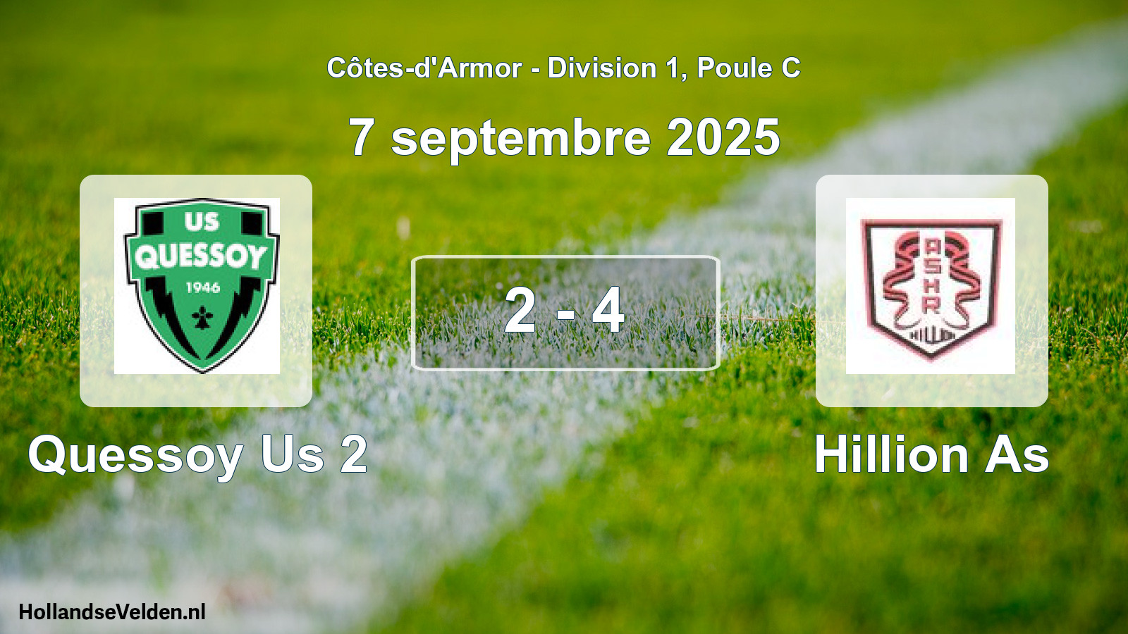 Gespeelde wedstrijd: Quessoy Us 2 - Hillion As 2 - 4 (7 septembre 2025)