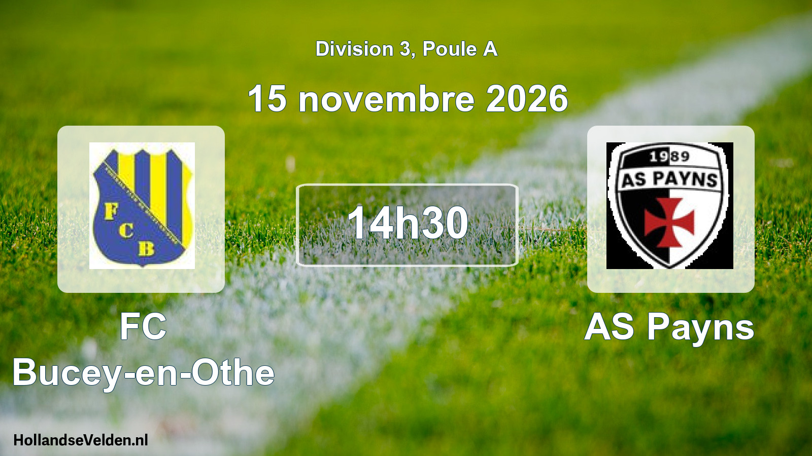 Match programmé: FC Bucey-en-Othe - AS Payns (15 novembre 2026)