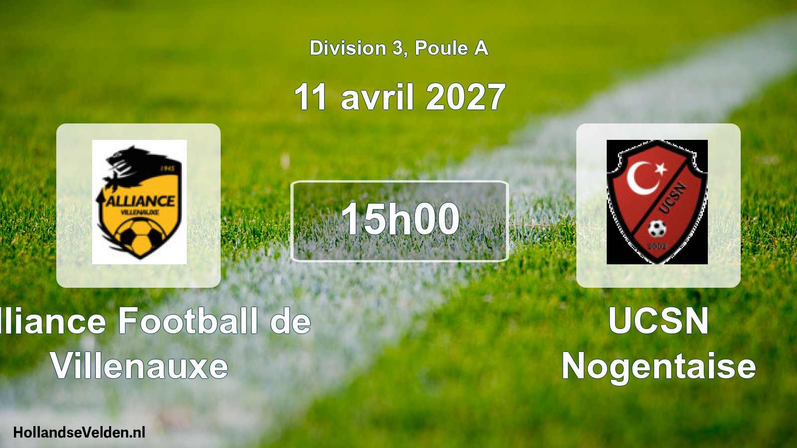 Match programmé: Alliance Football de Villenauxe - UCSN Nogentaise (11 avril 2027)