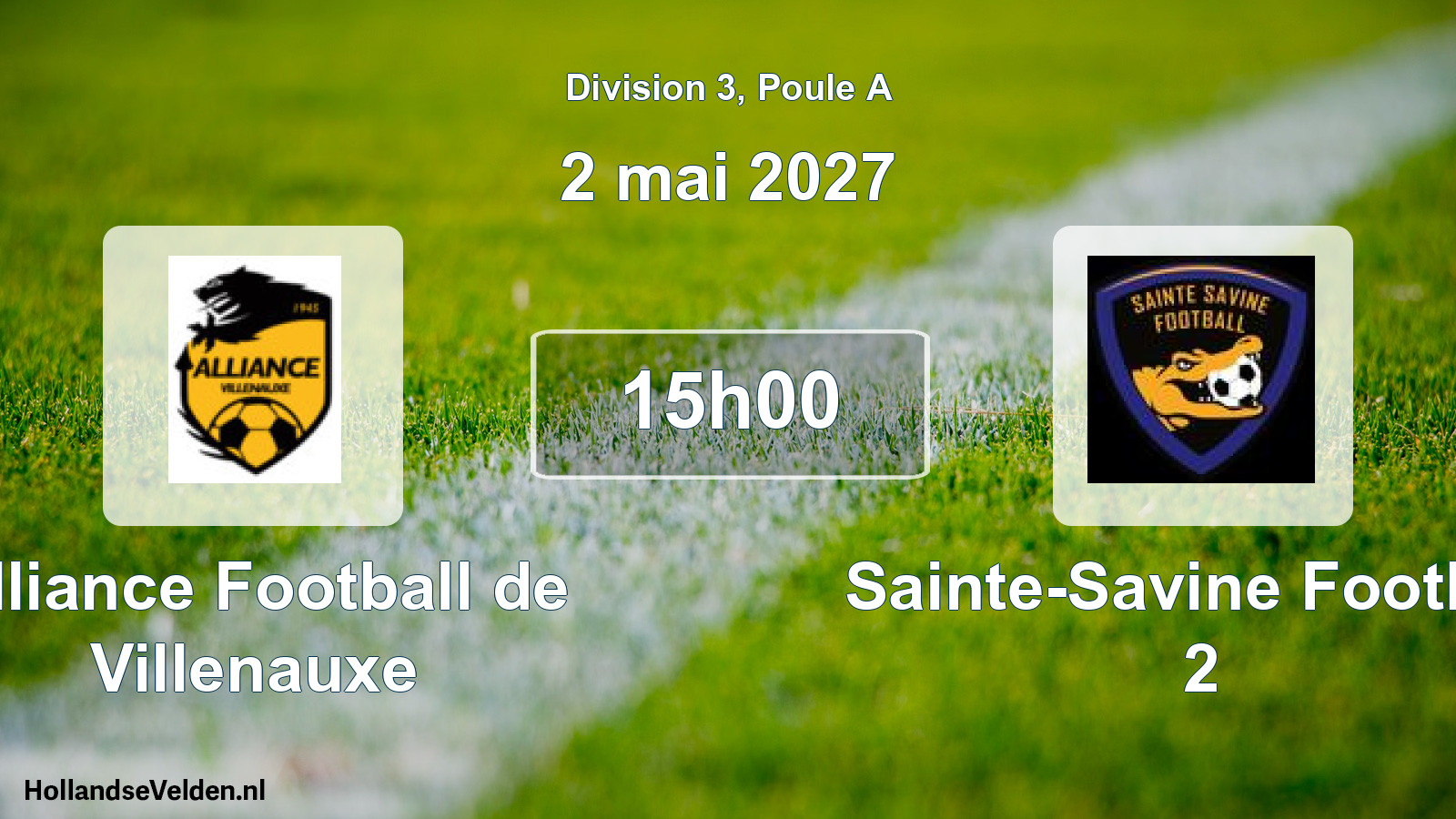 Match programmé: Alliance Football de Villenauxe - Sainte-Savine Football 2 (2 mai 2027)