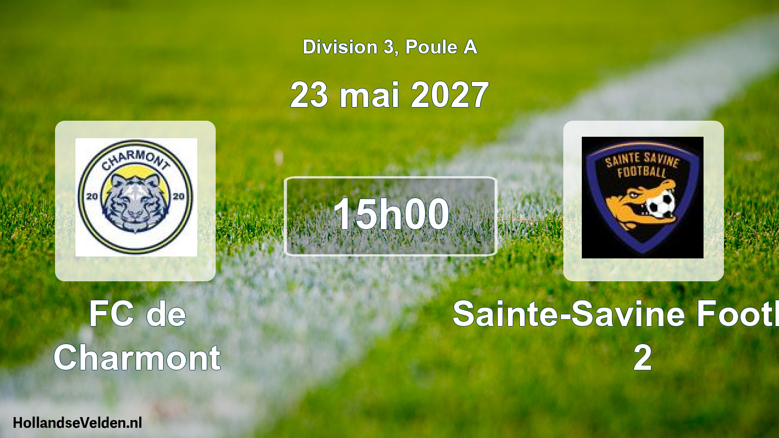Match programmé: FC de Charmont - Sainte-Savine Football 2 (23 mai 2027)