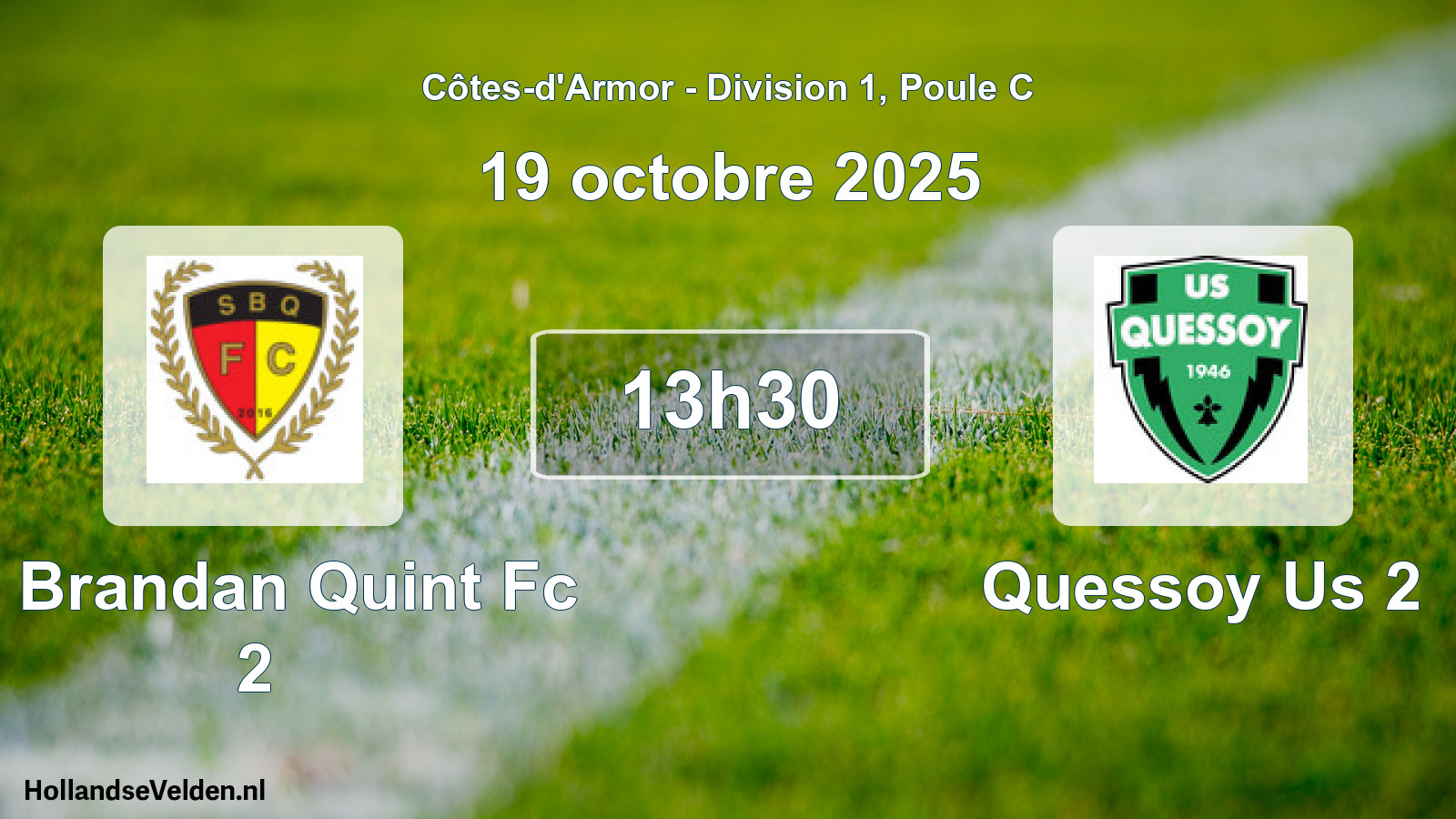 Geplande wedstrijd: St Brandan Quint Fc 2 - Quessoy Us 2 (19 oktober 2025)