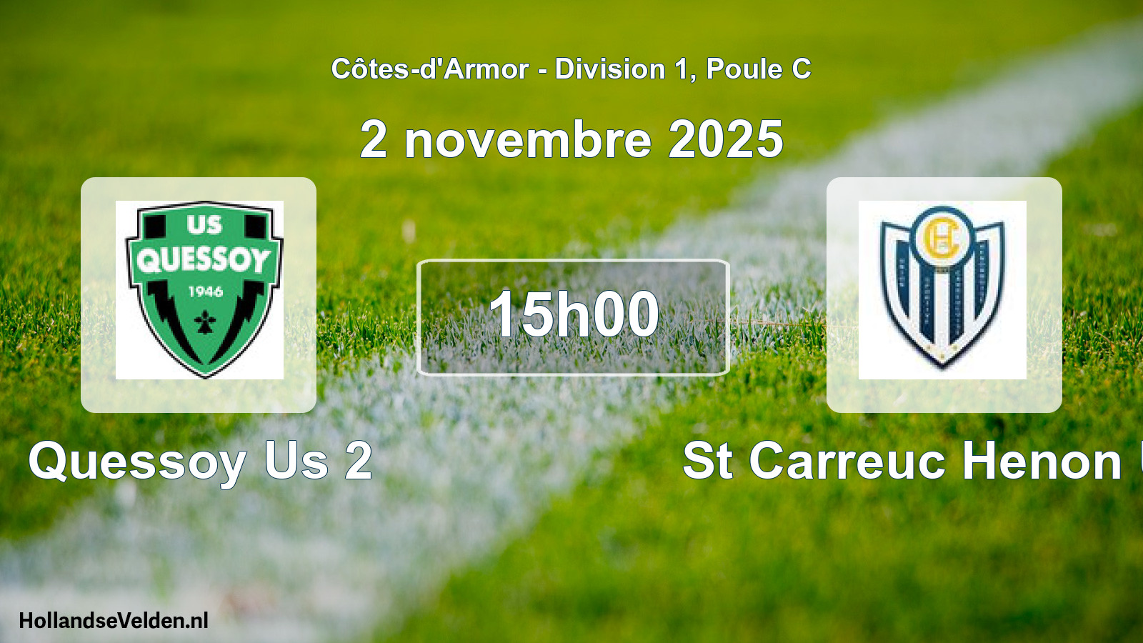 Geplande wedstrijd: Quessoy Us 2 - St Carreuc Henon Us (2 novembre 2025)