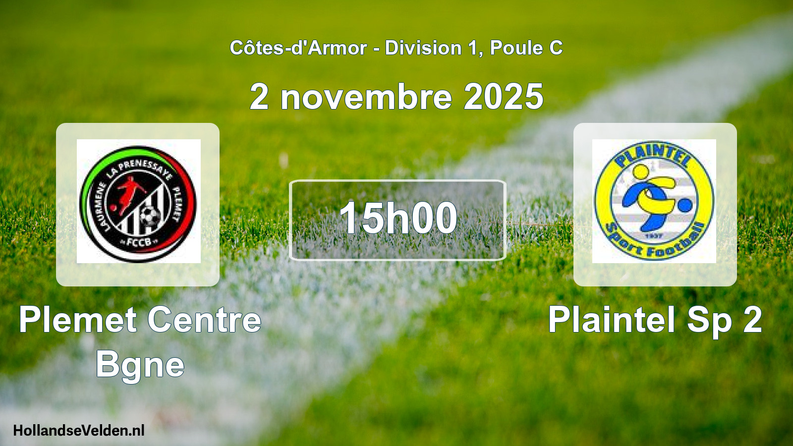 Geplande wedstrijd: Plemet Centre Bgne - Plaintel Sp 2 (2 novembre 2025)
