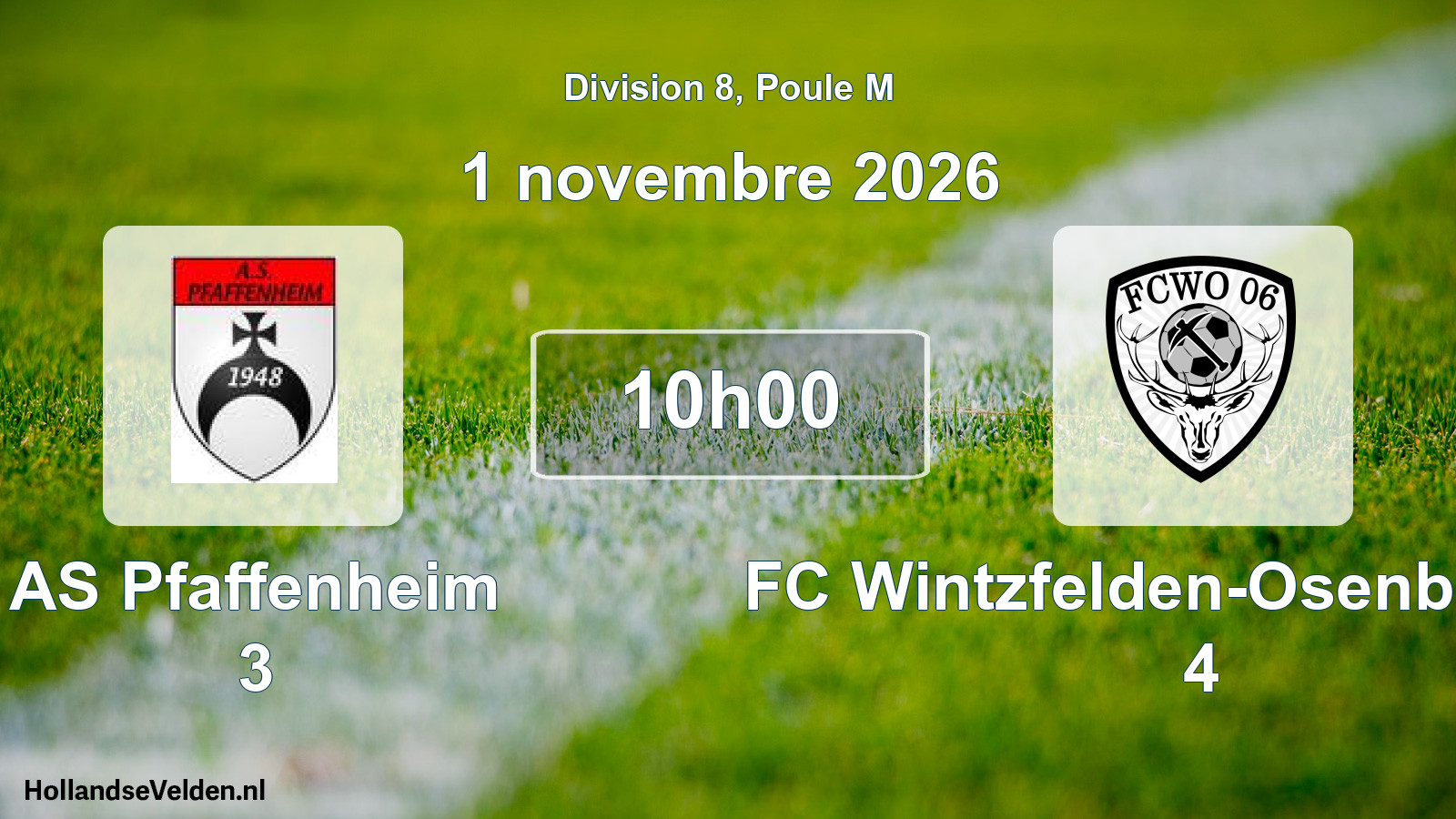 Scheduled Match: AS Pfaffenheim 3 - FC Wintzfelden-Osenbach 06 4 (1 November 2026)