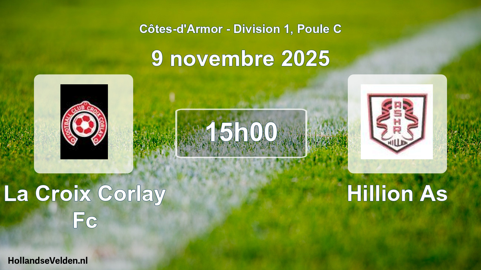 Geplande wedstrijd: La Croix Corlay Fc - Hillion As (9 novembre 2025)