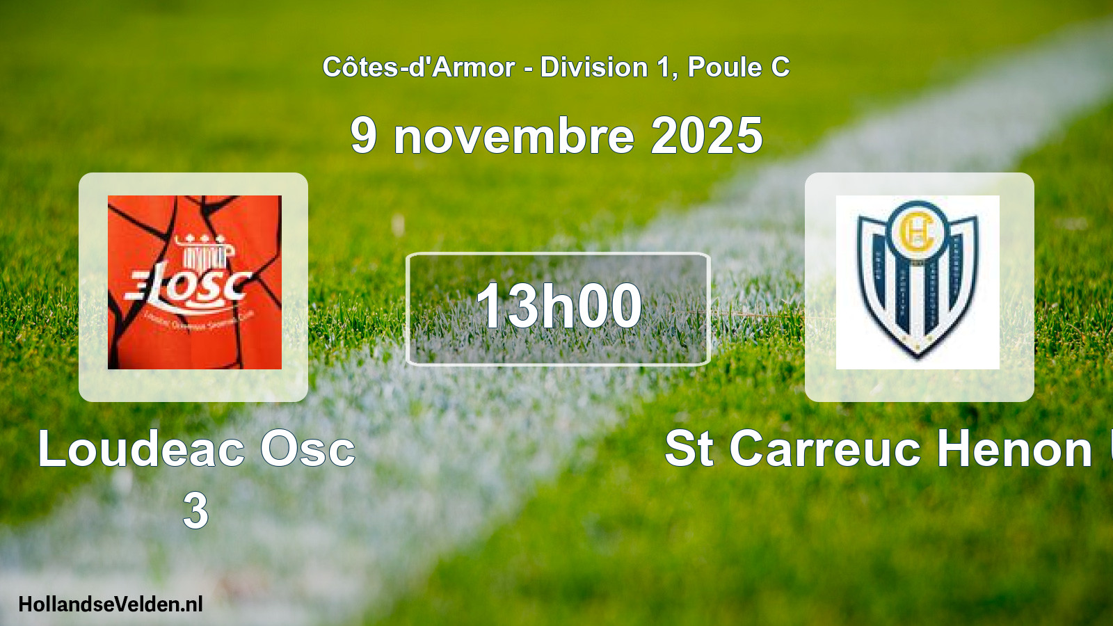 Geplande wedstrijd: Loudeac Osc 3 - St Carreuc Henon Us (9 november 2025)