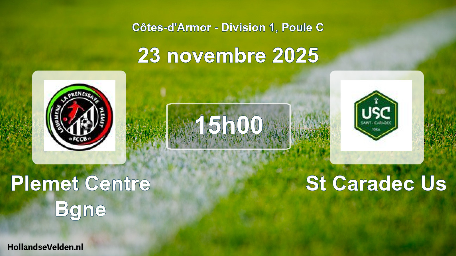 Geplande wedstrijd: Plemet Centre Bgne - St Caradec Us (23 novembre 2025)