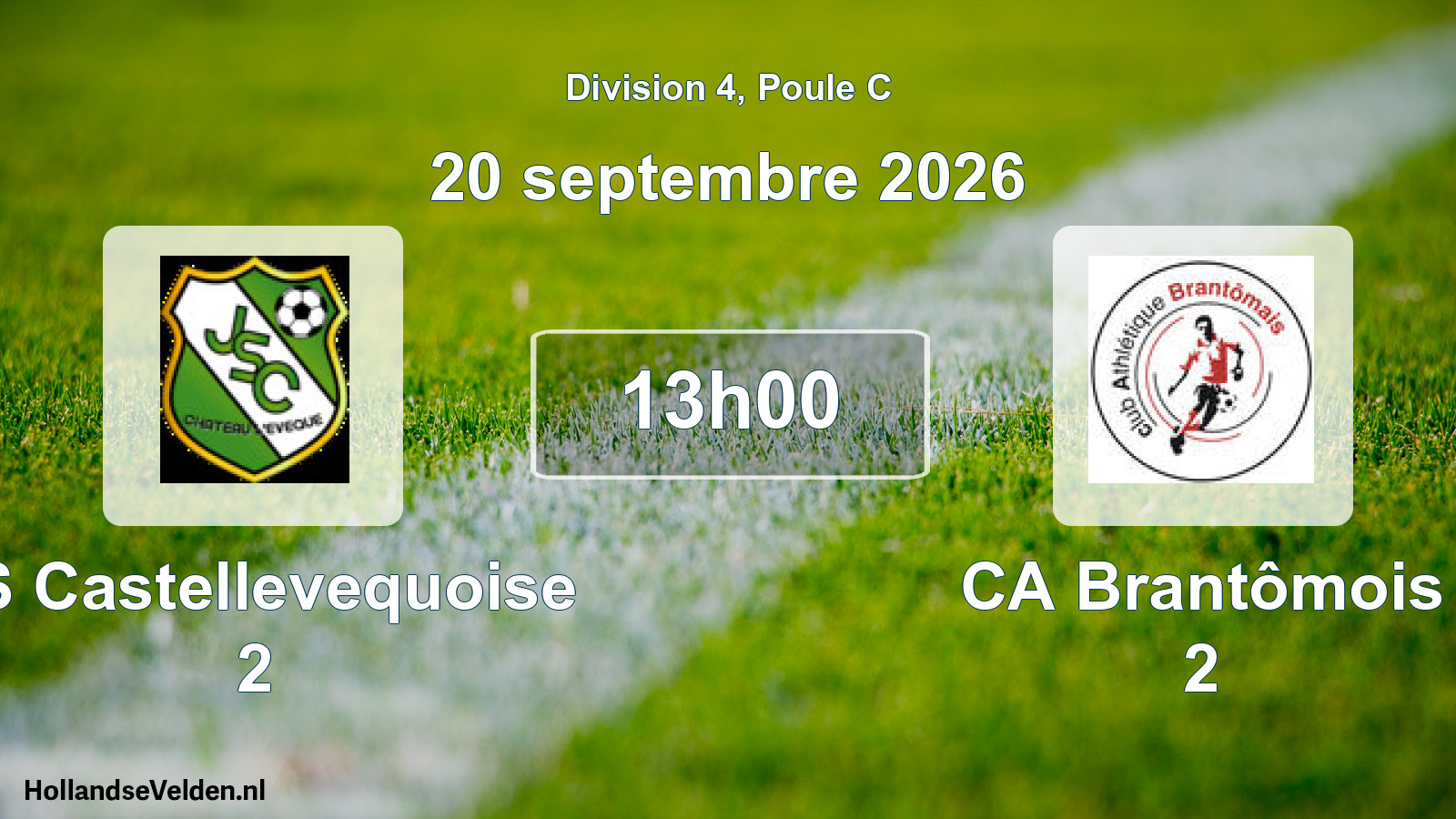 Scheduled Match: JS Castellevequoise 2 - CA Brantômois 2 (20 September 2026)