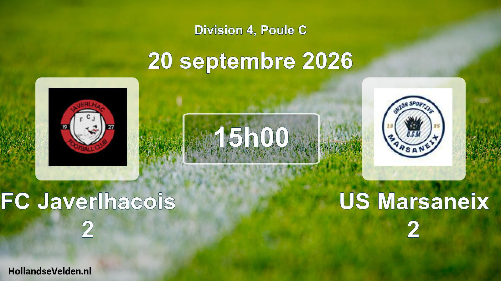 Scheduled Match: FC Javerlhacois 2 - US Marsaneix 2 (20 September 2026)