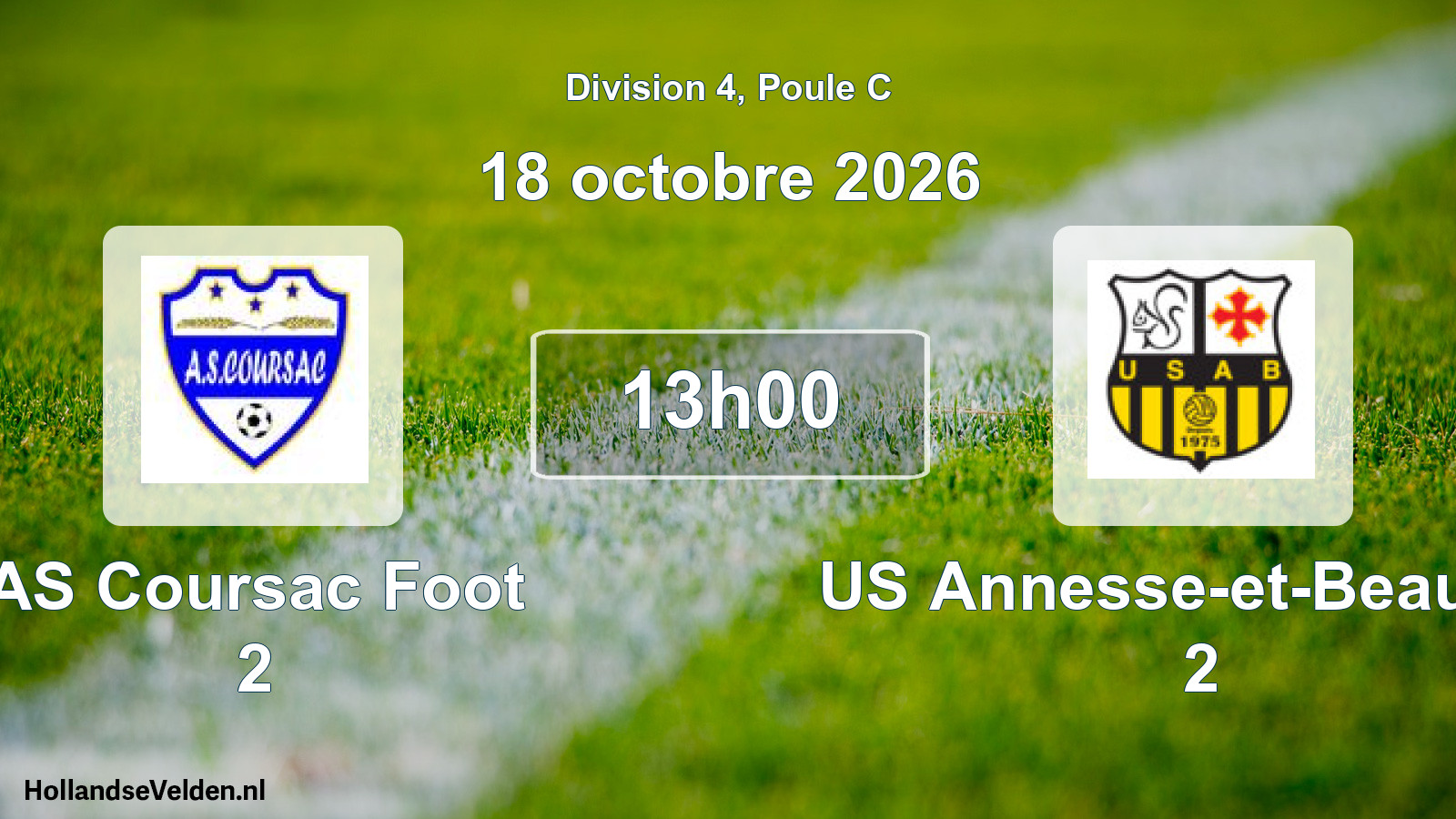 Scheduled Match: AS Coursac Foot 2 - US Annesse-et-Beaulieu 2 (18 October 2026)