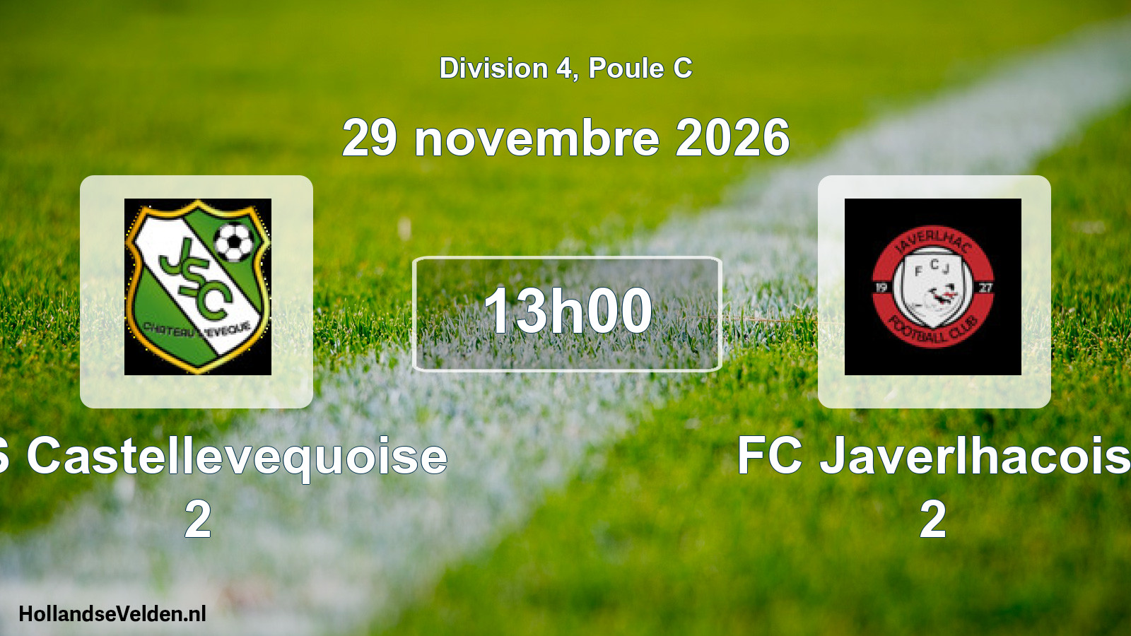 Match programmé: JS Castellevequoise 2 - FC Javerlhacois 2 (29 novembre 2026)