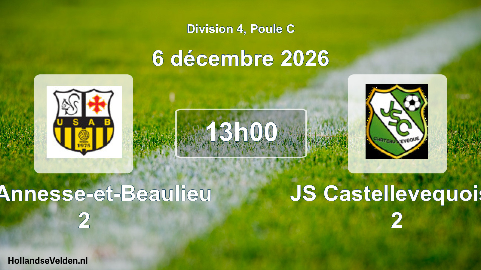 Scheduled Match: US Annesse-et-Beaulieu 2 - JS Castellevequoise 2 (6 December 2026)