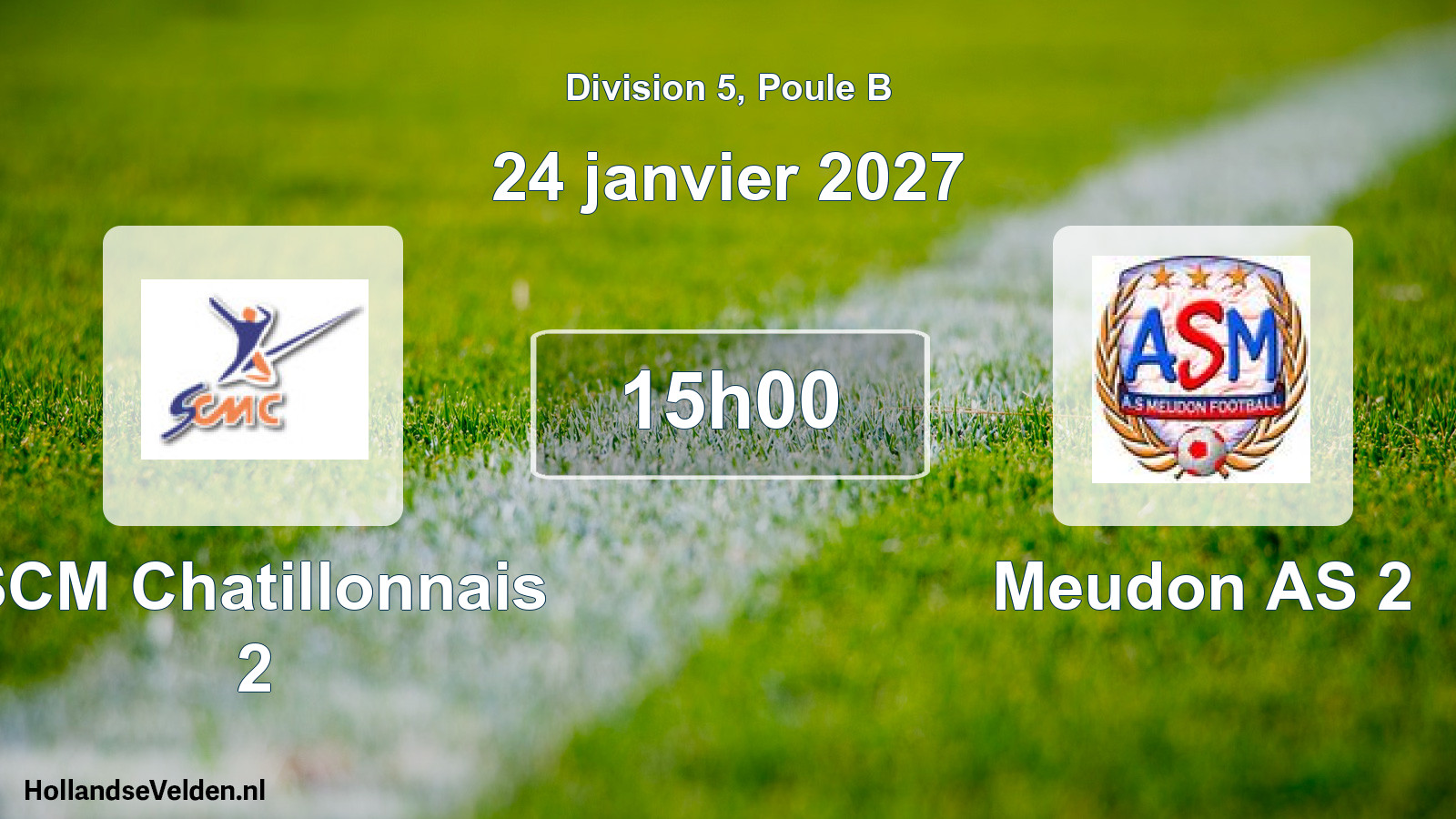 Match programmé: SCM Chatillonnais 2 - Meudon AS 2 (24 janvier 2027)