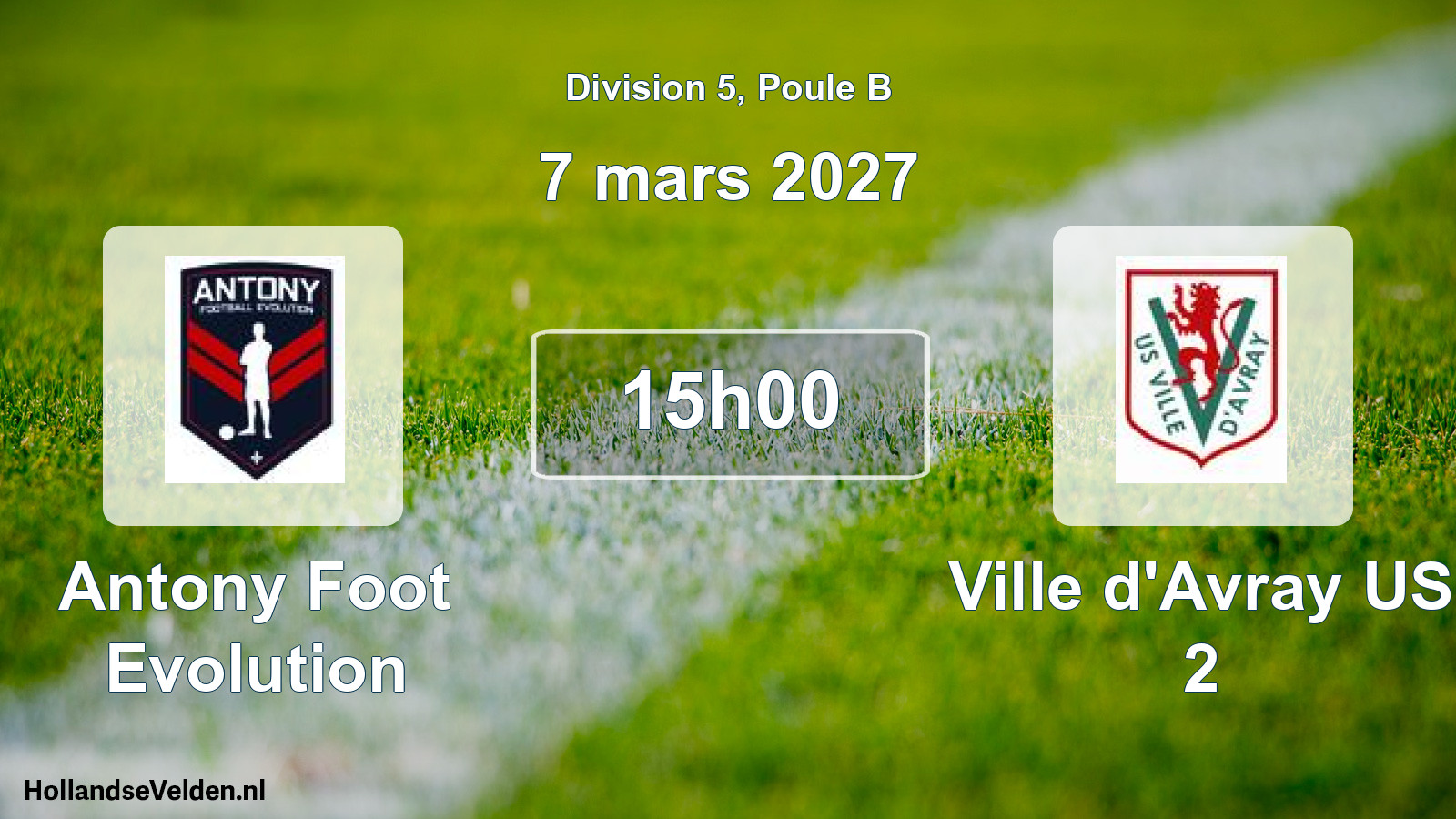 Match programmé: Antony Foot Evolution - Ville d'Avray US 2 (7 mars 2027)