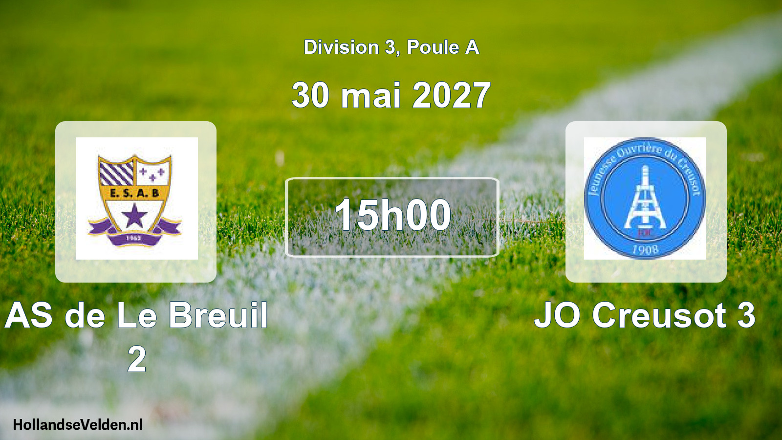Scheduled Match: AS de Le Breuil 2 - JO Creusot 3 (30 May 2027)