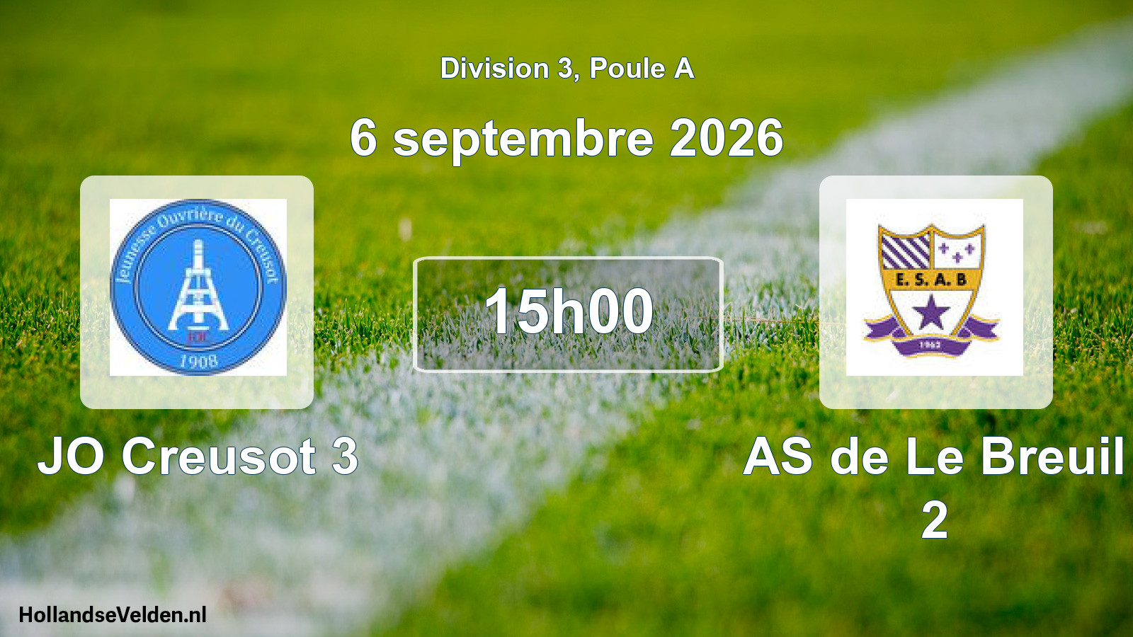 Scheduled Match: JO Creusot 3 - AS de Le Breuil 2 (6 September 2026)
