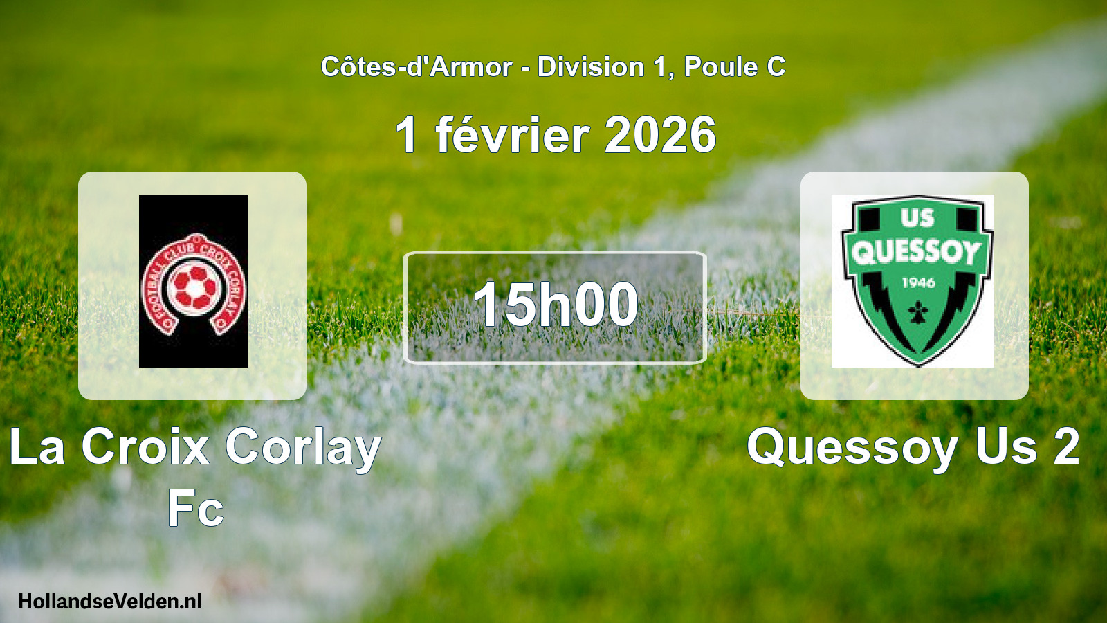 Scheduled Match: La Croix Corlay Fc - Quessoy Us 2 (1 February 2026)