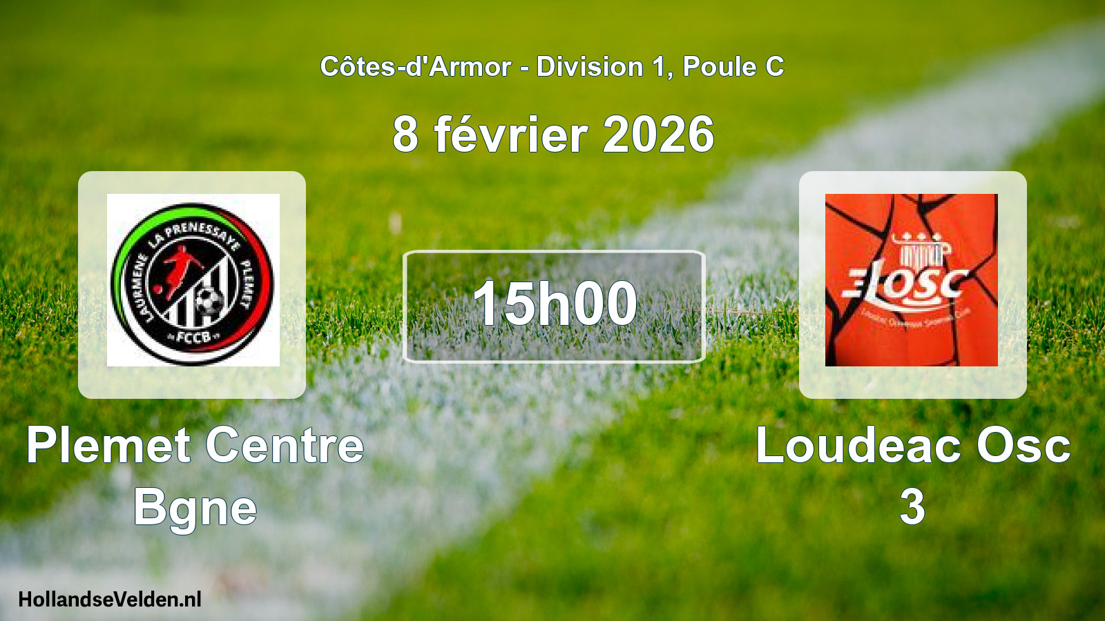 Scheduled Match: Plemet Centre Bgne - Loudeac Osc 3 (8 February 2026)