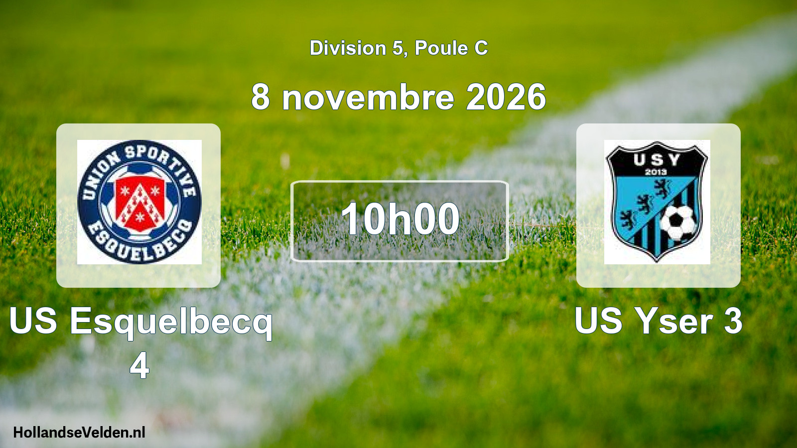 Match programmé: US Esquelbecq 4 - US Yser 3 (8 novembre 2026)