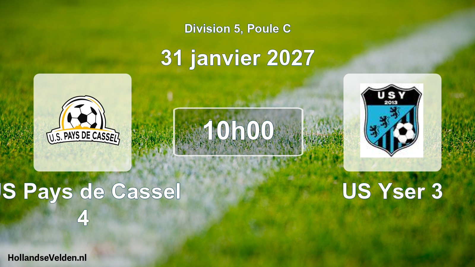 Geplande wedstrijd: US Pays de Cassel 4 - US Yser 3 (31 januari 2027)