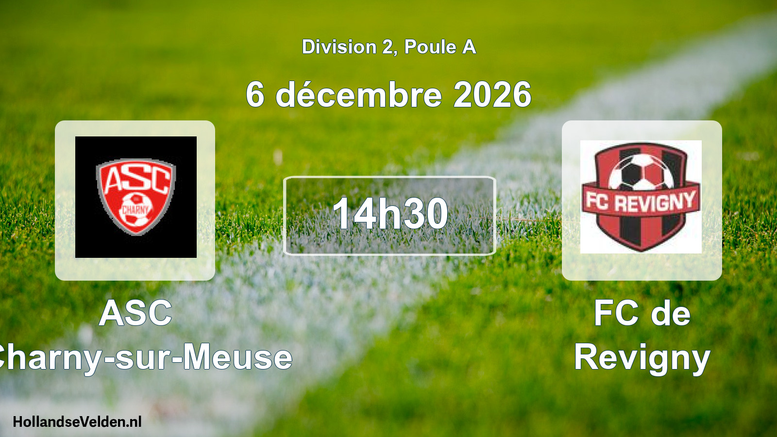 Match programmé: ASC Charny-sur-Meuse - FC de Revigny (6 décembre 2026)