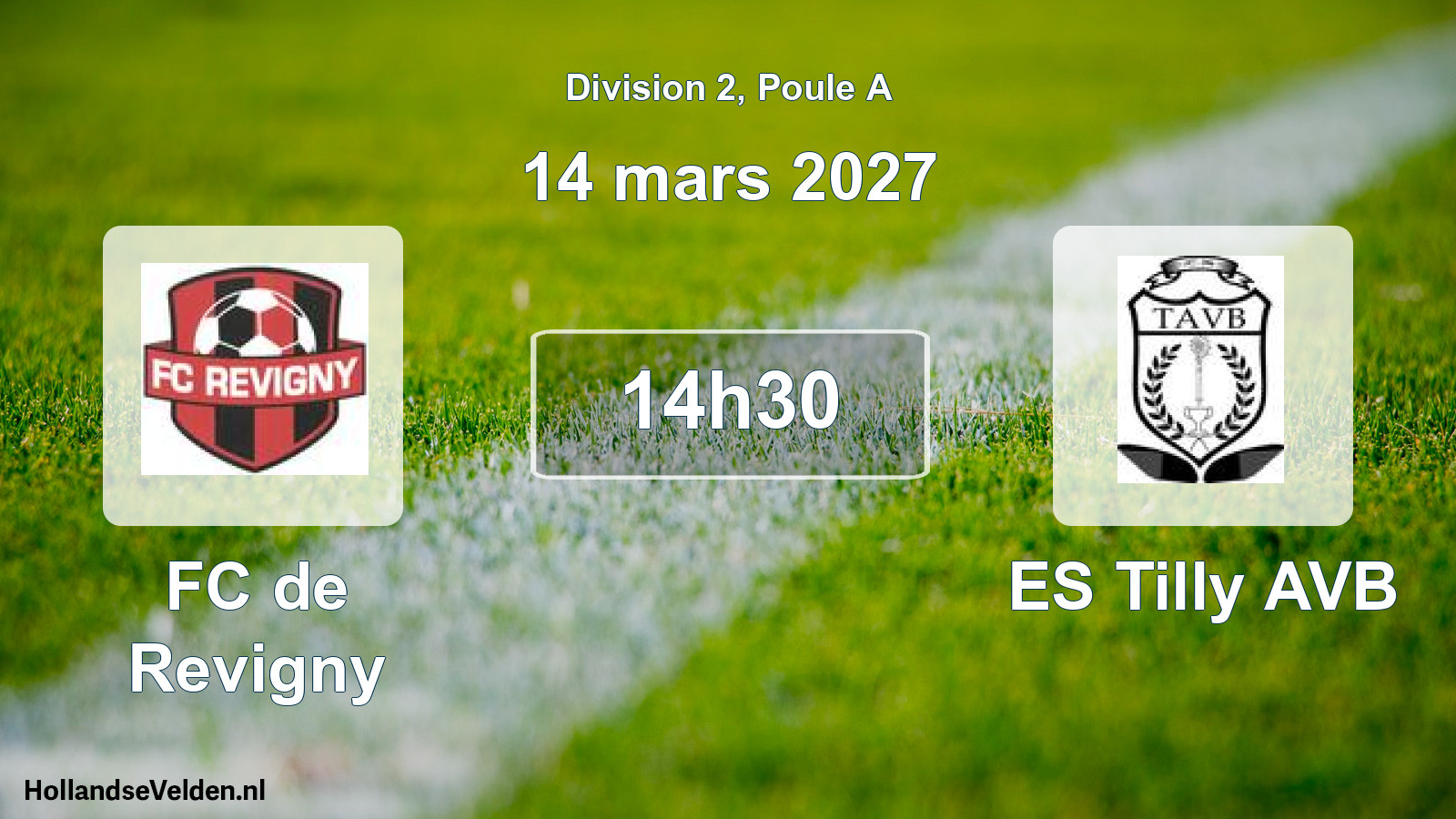 Match programmé: FC de Revigny - ES Tilly AVB (14 mars 2027)