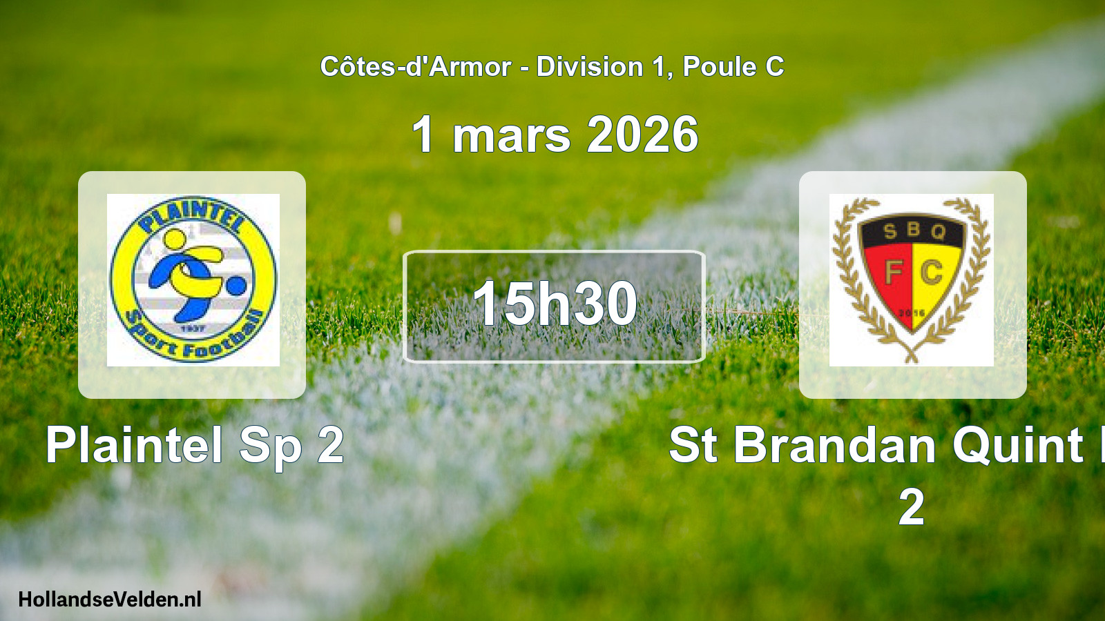 Geplande wedstrijd: Plaintel Sp 2 - St Brandan Quint Fc 2 (1 mars 2026)