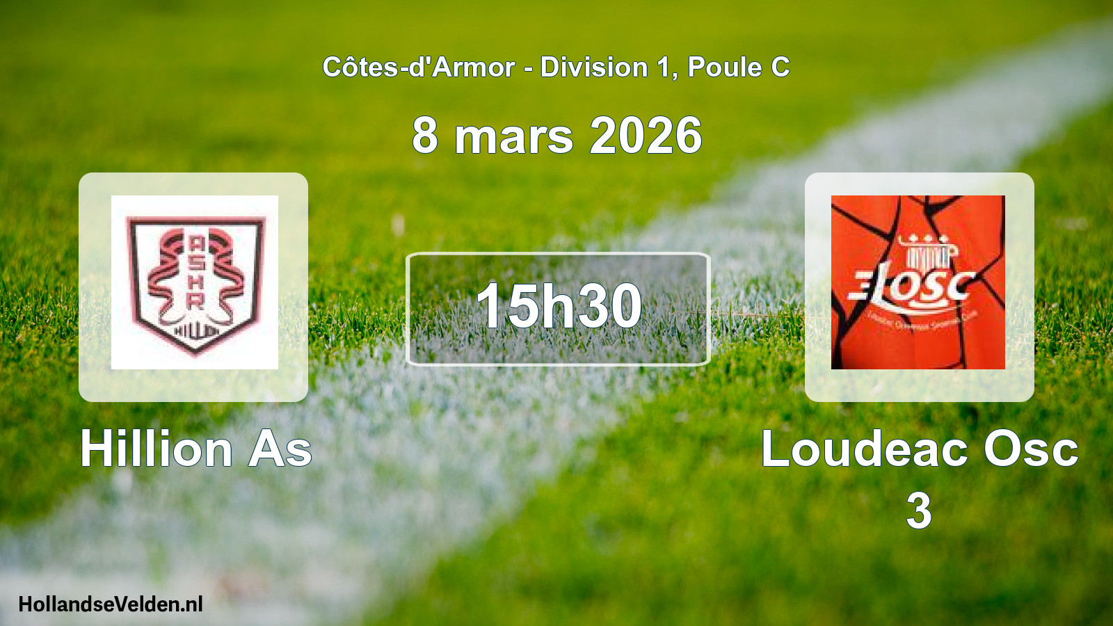 Geplande wedstrijd: Hillion As - Loudeac Osc 3 (8 mars 2026)