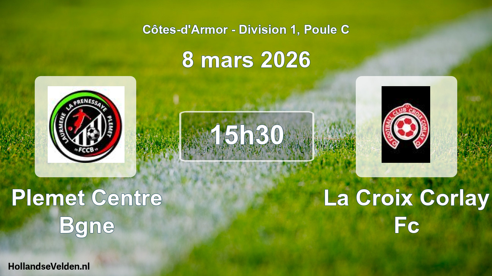 Scheduled Match: Plemet Centre Bgne - La Croix Corlay Fc (8 March 2026)