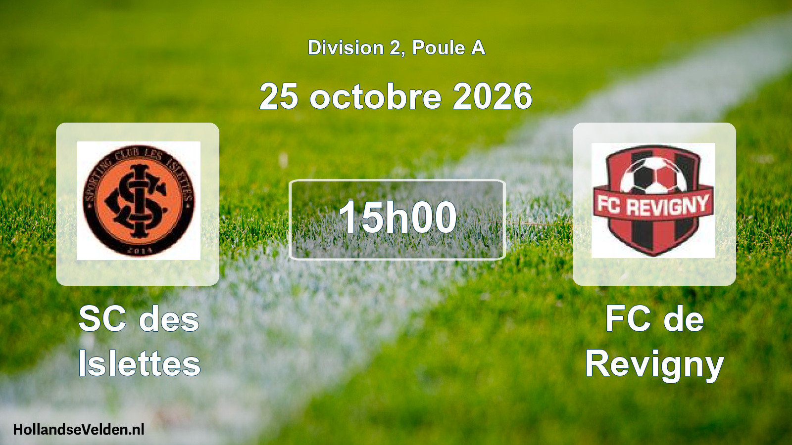 Match programmé: SC des Islettes - FC de Revigny (25 octobre 2026)