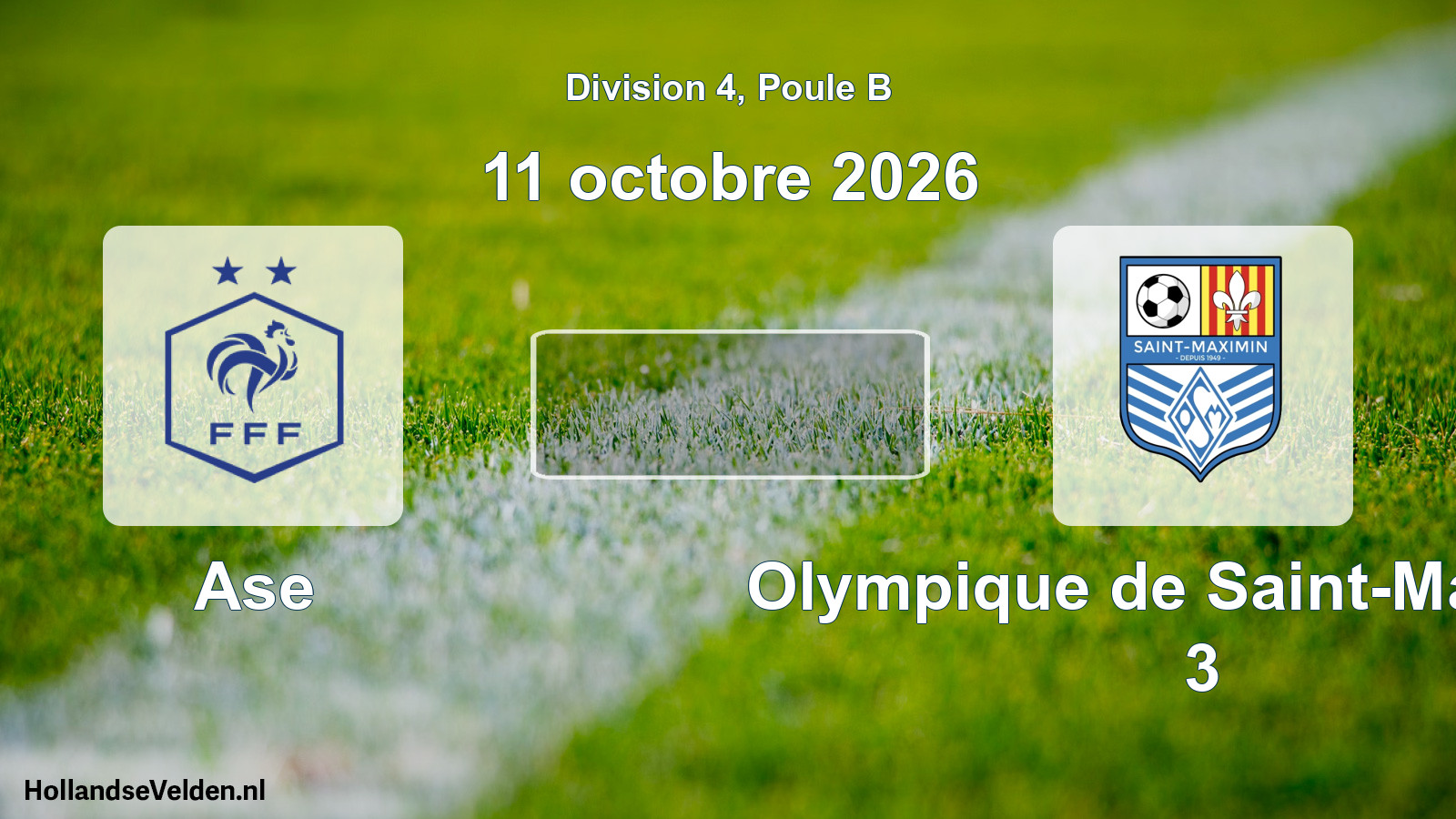 Match programmé: Ase - Olympique de Saint-Maximin 3 (11 octobre 2026)