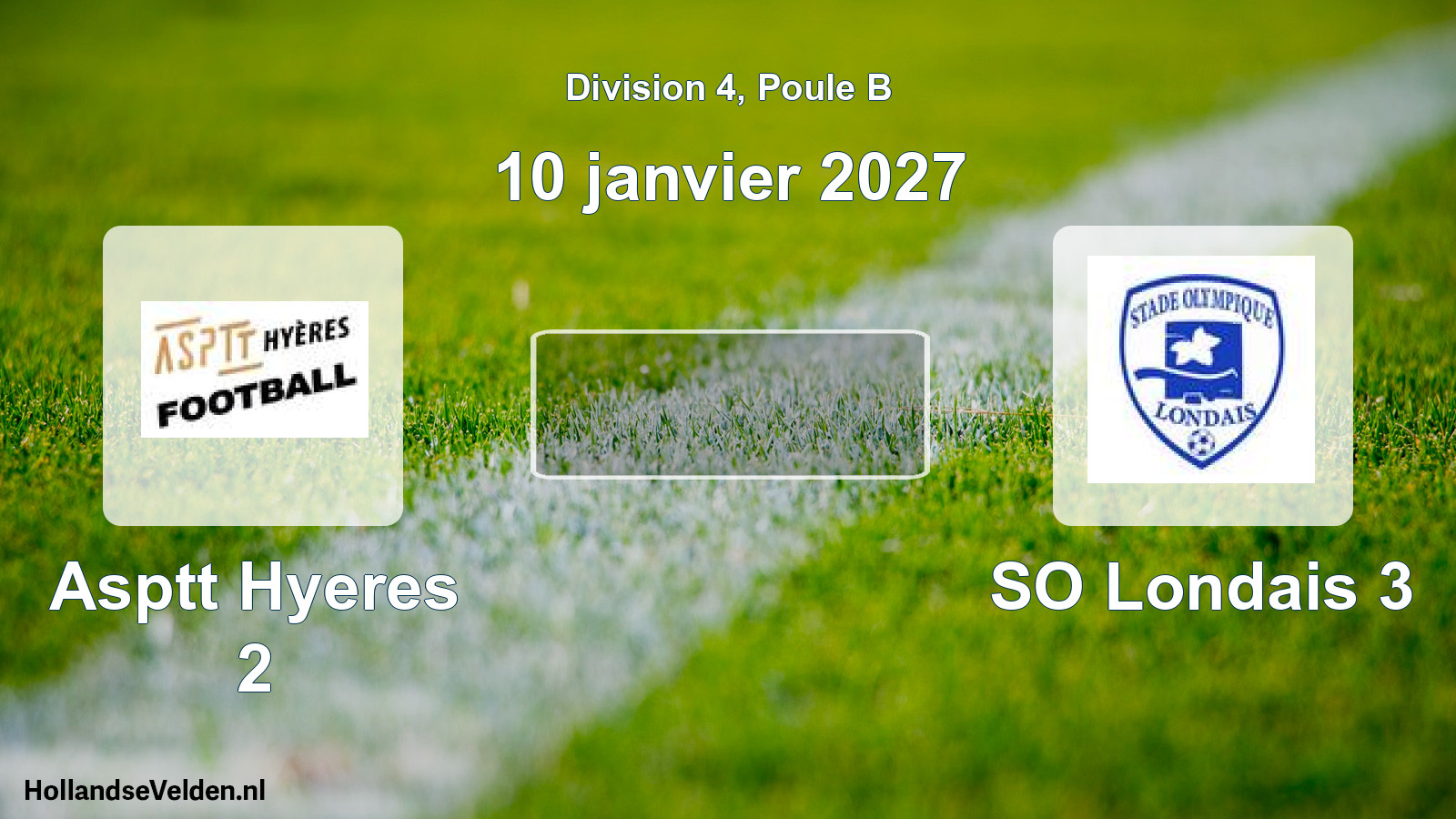 Match programmé: Asptt Hyeres 2 - SO Londais 3 (10 janvier 2027)