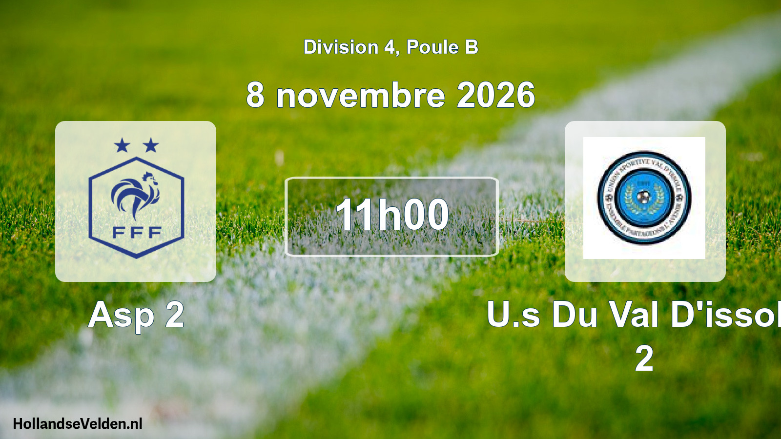 Scheduled Match: Asp 2 - U.s Du Val D'issole 2 (8 November 2026)