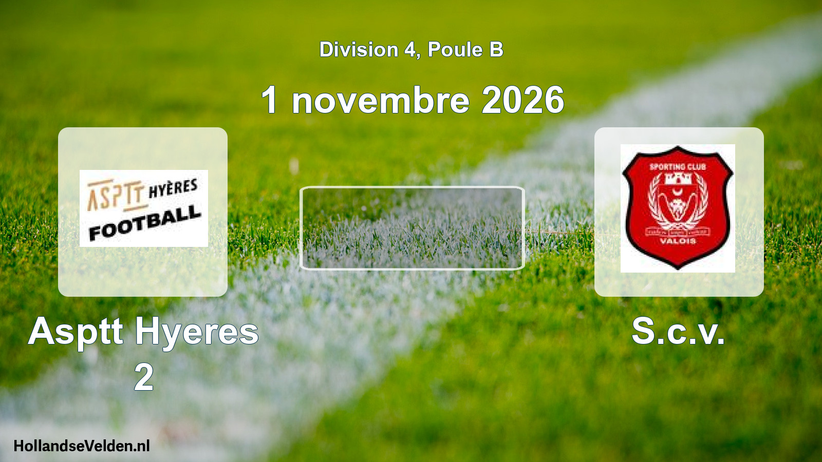 Geplande wedstrijd: Asptt Hyeres 2 - S.c.v. (1 november 2026)